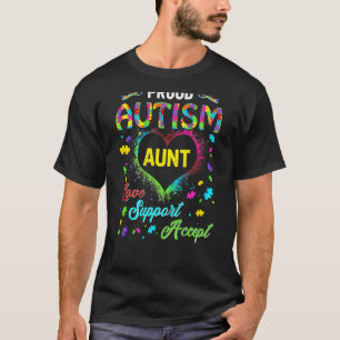 T-shirt Tante fière de l'autisme Amour Soutien Accepter Ai