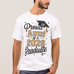 T-shirt Tante fière d'un diplômé de 2026 Or Diplômé