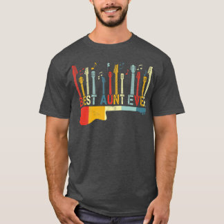 T-shirt Tante Meilleure Rétro Vintage Guitariste Amoureuse