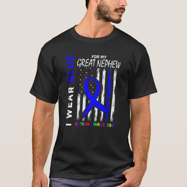 T-shirt Tante Oncle Bleu Pour Mon Grand Autisme Nephew (Devant)