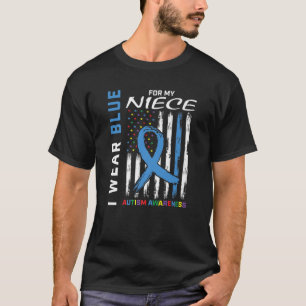 T-shirt Tante Oncle Je Porte Du Bleu Pour Ma Nièce Autism