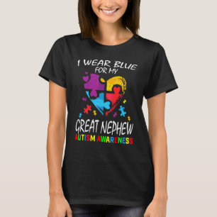 T-shirt Tante Oncle Je Porte Du Bleu Pour Mon Grand Autism