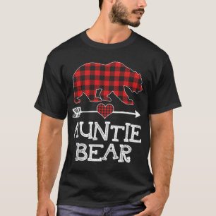 T-shirt Tante Ours de Noël Pyjama Rouge Plaid Buffalo Fam