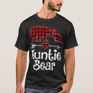 T-shirt Tante Ours de Noël Pyjama rouge Plaid Buffalo Mat