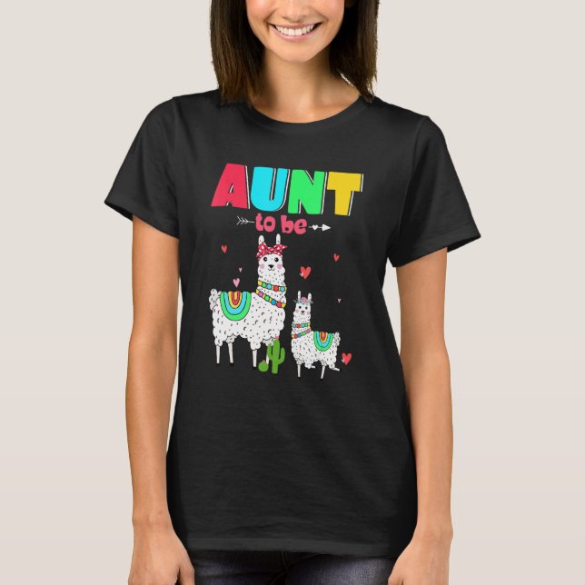 T-shirt Tante To Be Llama Funny Llama Farm Baby shower (Devant)