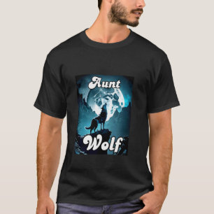 T-shirt Tante Wolf Matching Family Tribu Wolves Lune Tante