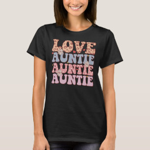 T-shirt Tantes d'amour Vintages rétro empilées Coeurs Aunt