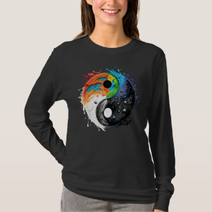 T-shirt Taoïsme coloré Yin Yang Splash sur Zen Taijitu Yin