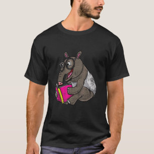 T-shirt Tapir Lecture Livre animal Bibliothécaire Vintage