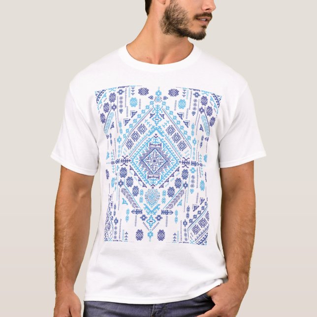 T-shirt Tapis en cachemire indien, motif de mandala ethniq (Devant)