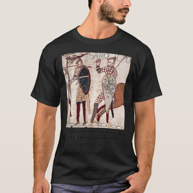 T-shirt Tapisserie de Bayeux - J'espionne Avec Mon Petit O (Devant)