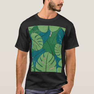 T-shirt Tapisserie de feuilles tropicales : verdure Vintag