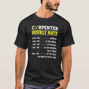 T-shirt Tarif Horaire Du Charpentier Pour Les Carpenters W