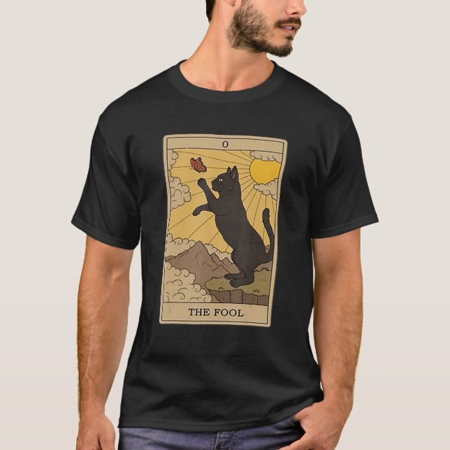 T-shirt Tarot Card Cat  The Fool (Devant)