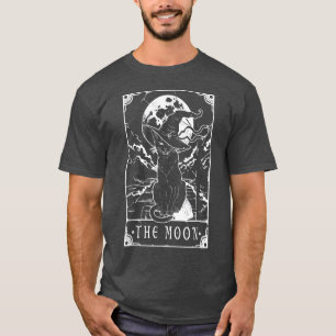 T-shirt Tarot Card Crescent Moon And Black Cat Witch Hat H