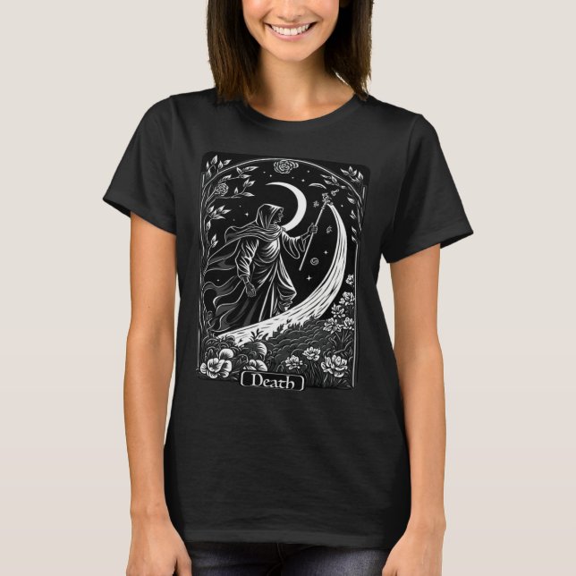 T-shirt Tarot Card Death Grim Reaper Occult Gothic Witch (Devant)