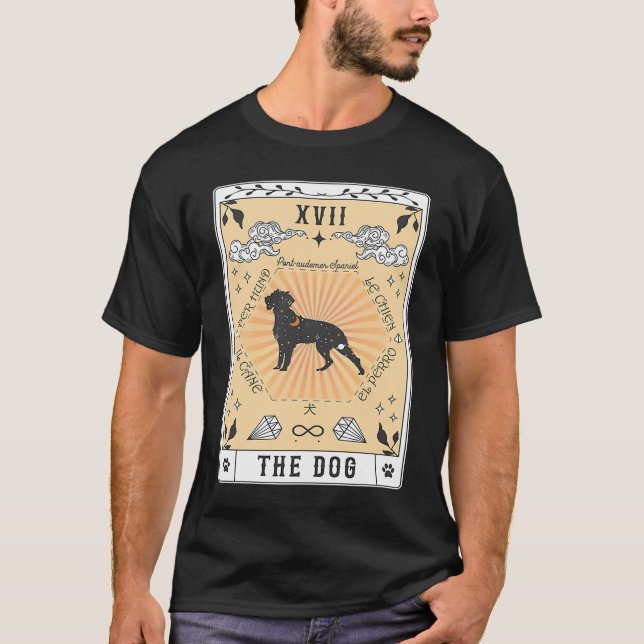 T-shirt Tarot Card The Dog Pont Audemer Spaniel Celestial  (Devant)
