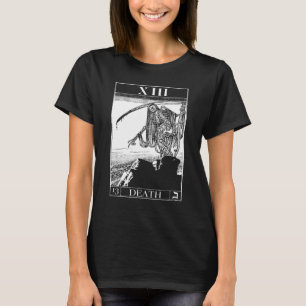 T-shirt Tarot carte de mort Squelette crâne d'horreur os G
