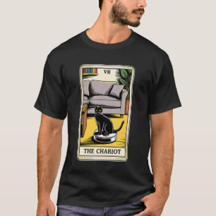 T-shirt Tarot Carte Le Chariot Chat Aspirateur Robot Fu