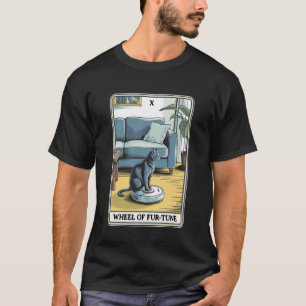 T-shirt Tarot Carte Roue de Fur-Tune Chat Robot Aspirateur