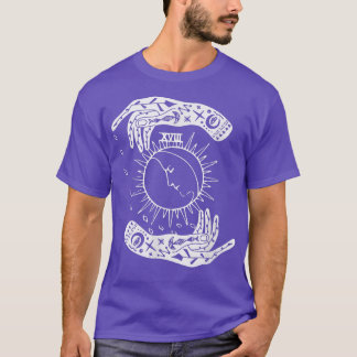 T-shirt Tarot Hands, Sun Crescent Moon & Rain