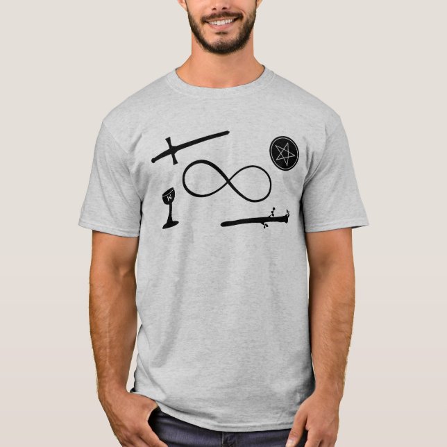 T-shirt Tarot Lemniscate : Magicien & 4 éléments (Devant)