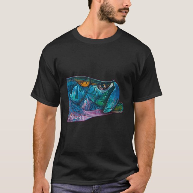 T-shirt Tarpon Kaleidoscope Pêche à l'eau salée (Devant)