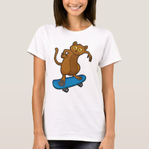 T-shirt Tarsier comme Patineur avec Skateboard