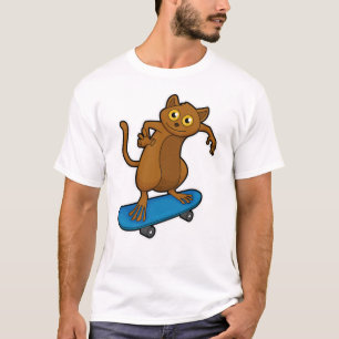 T-shirt Tarsier comme Patineur avec Skateboard