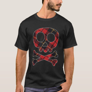 T-shirt Tartan de Noël amusant Plaid Skull Crossbones T Sh
