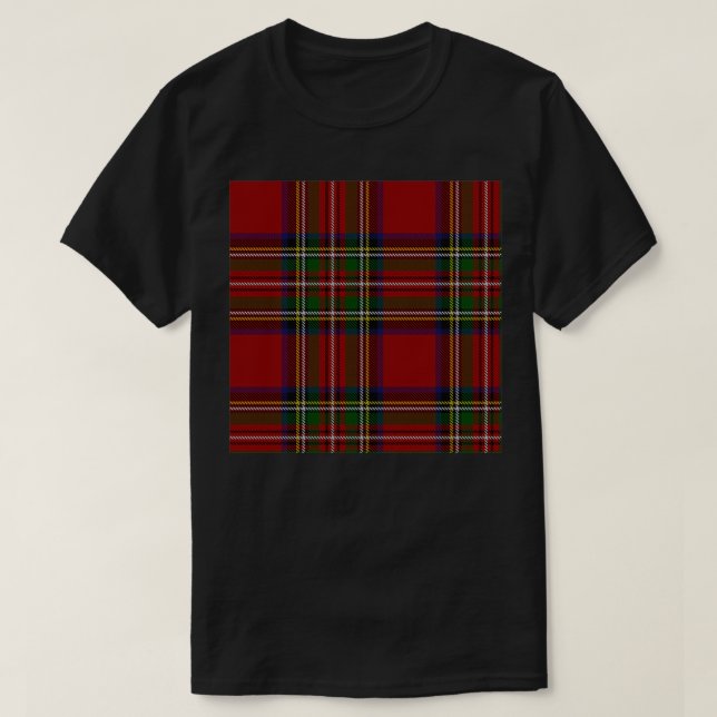 T-shirt TARTAN SCOTTISH Stewart Royal PLAID CHECK DESIGN 1 (Design devant)