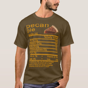 T-shirt tarte pécanique Nutrition Faits Gâteau d'action de