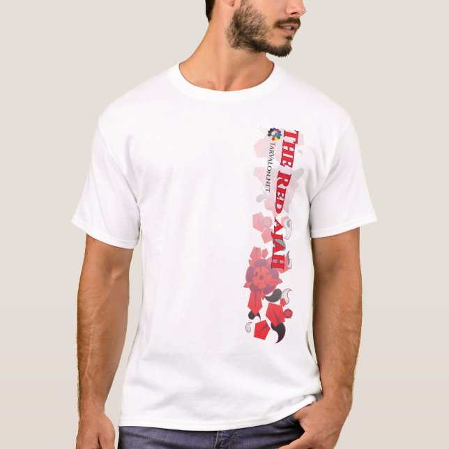 T-shirt TarValon.Net Pennants rayés rouges (Devant)