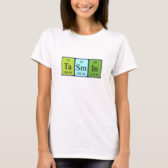 T-shirt Tasmin nom de la table périodique (Devant)