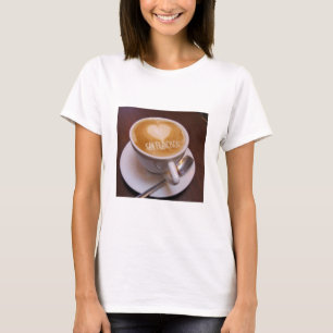 T-shirt Tasse à cappuccino Cœur d'amour San Francisco