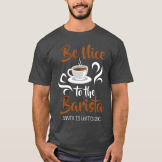 T-shirt Tasse de café au lait de barista Portefiltre drôle