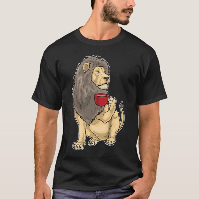 T-shirt Tasse de café au Lion (Devant)