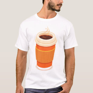 T-shirt Tasse de café isométrique de style rétro