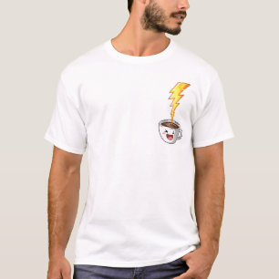 T-shirt Tasse de café Kawaii énergique avec éclair