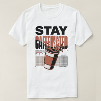 T-shirt Tasse de café néon punk Stay Caffeinated