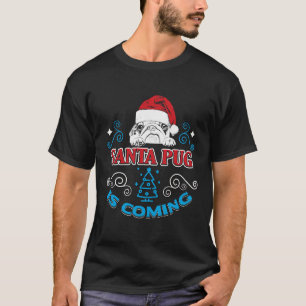 T-shirt Tasse Pug Santa Cool Arrivée Décoration Maison Es
