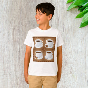 T-shirt Tasses à café avec haricots et chocolat