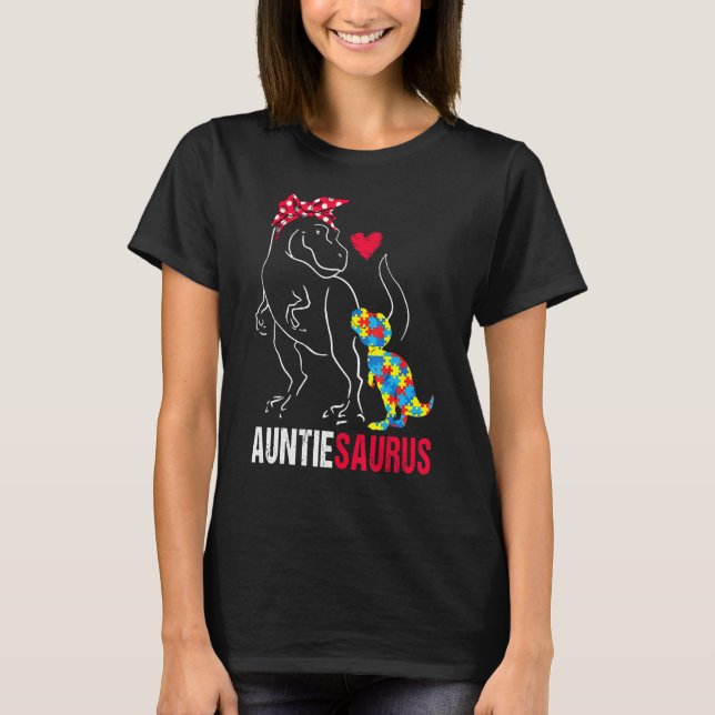 T-shirt TatieSaure Rex Dinosaure Tatie Saurus Autisme Awa (Devant)