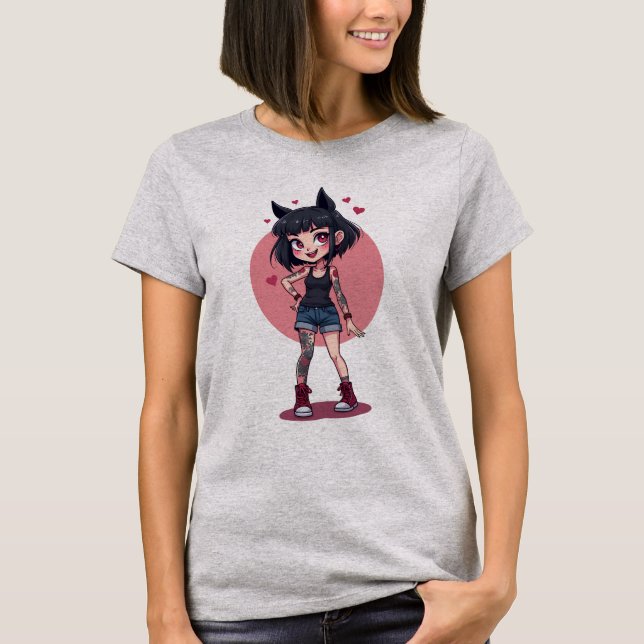 T-SHIRT TATOO GIRL COEURS  (Devant)