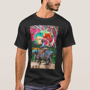 T-shirt Tatou Cowboy Coucher de soleil Lac Faucon Surreali