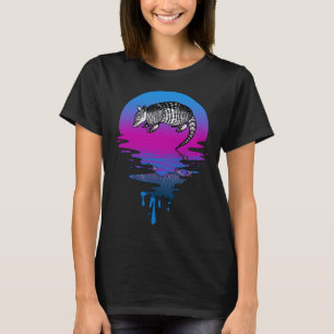 T-shirt Tatou de coucher de soleil rétro vintage