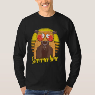 T-shirt Tatou Rétro de Vacances de Plage au Coucher du Sol