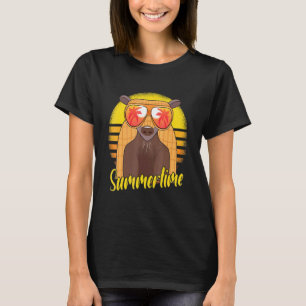 T-shirt Tatou Rétro de Vacances de Plage au Coucher du Sol