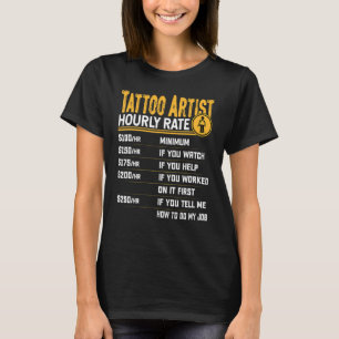 T-shirt Tatouage Artiste Horaire Note Tatouage Artiste Tat