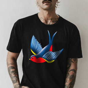T-shirt Tatouage bleu rouge avale